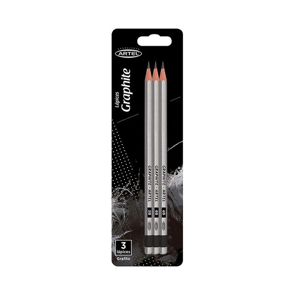 Bl. 3 lápices graphite artel 2b - 4b - 6b