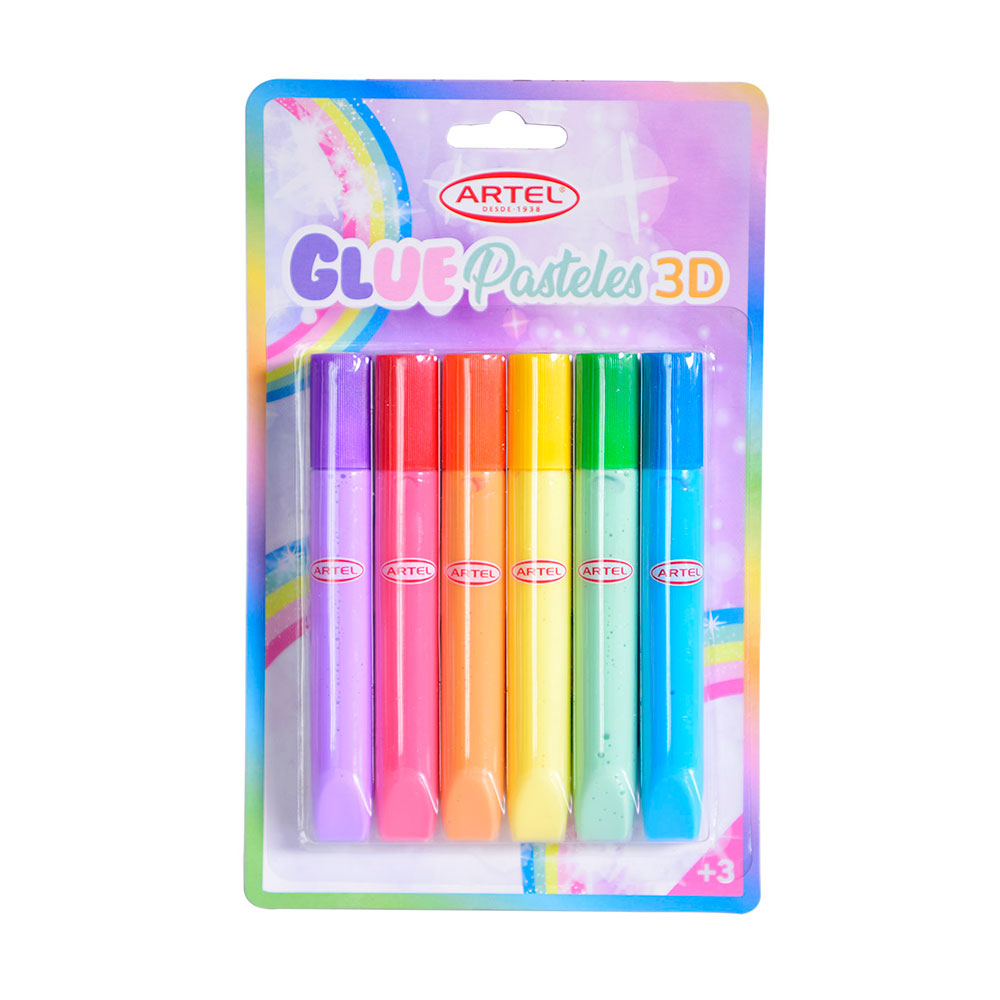 Bl. glue 3d colores pasteles 5 tubos 13 g