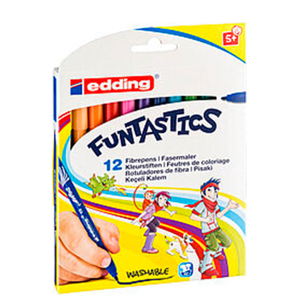 Lápiz de fibra edding 15 FUNTASTICS para niños set 12 colores