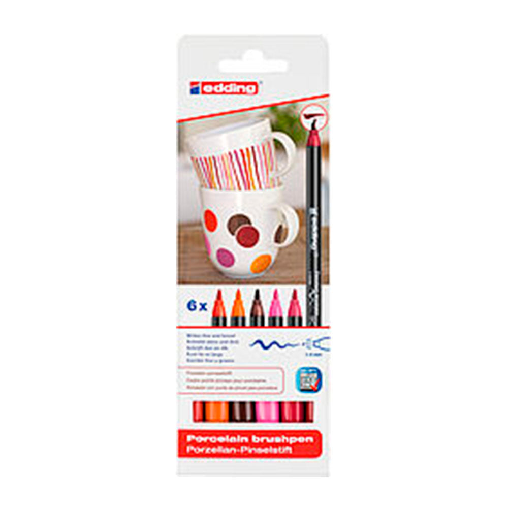 Brush pen edding 4200 para porcelana set of 6 colores warm
