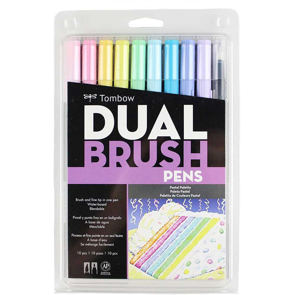Marcadores tombow dual brush set 10 colores pastel