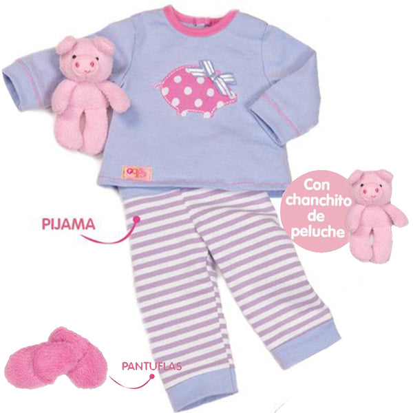 Set de ropa " mañana, tarde y noche  en pijama", para muñeca OG