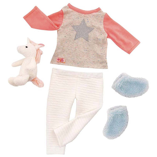 Set de ropa. Pijama "Deseos de unicornio", para muñeca OG