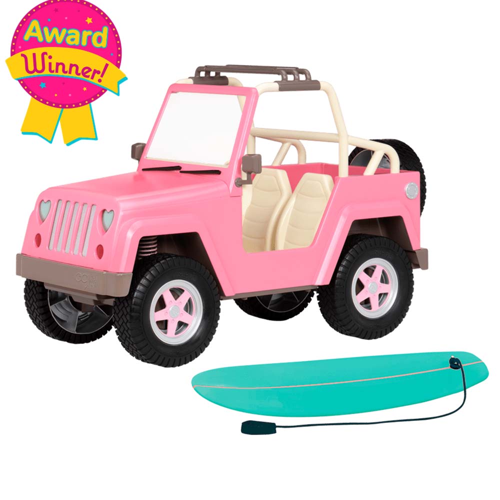 Jeep todo terreno rosa con efectos eléctricos para muñecas OG