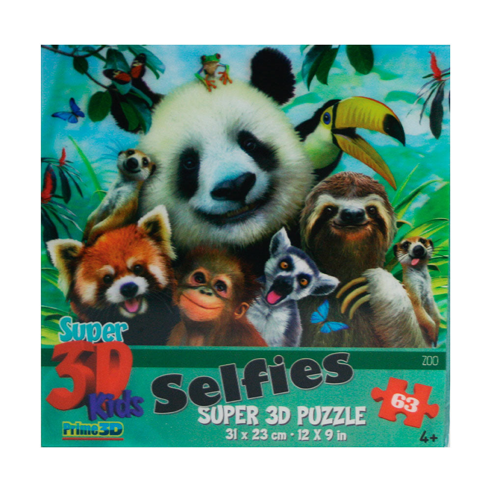 Puzzle Super 3D Selfie del zoologico 63 piezas